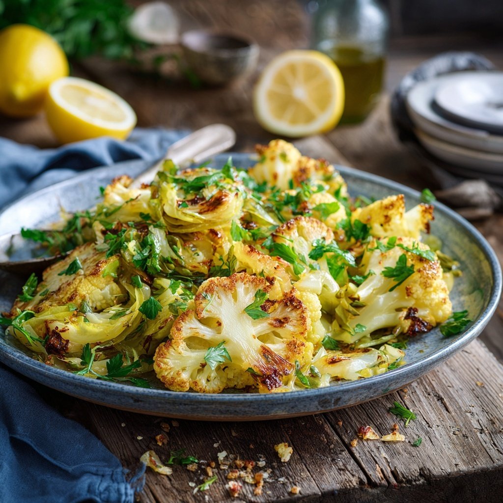Blumenkohl Pfanne Mit Zitronen Saft
