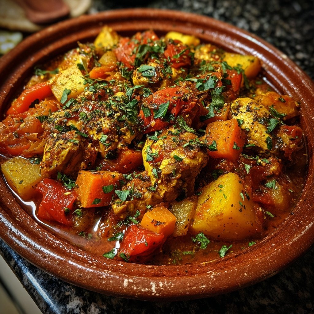 Internationale Küche Marokkanisches Hähnchen-Tagine