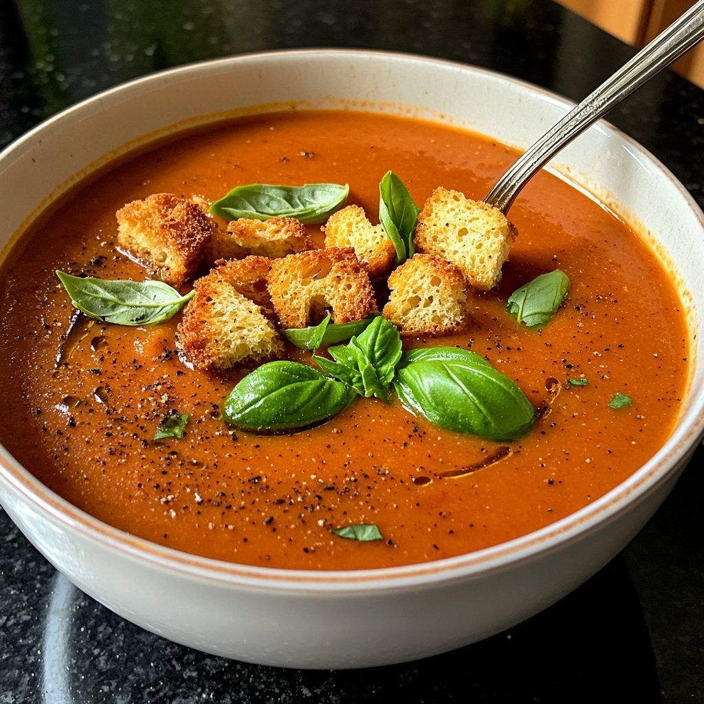 Tomatensuppe mit Croutons