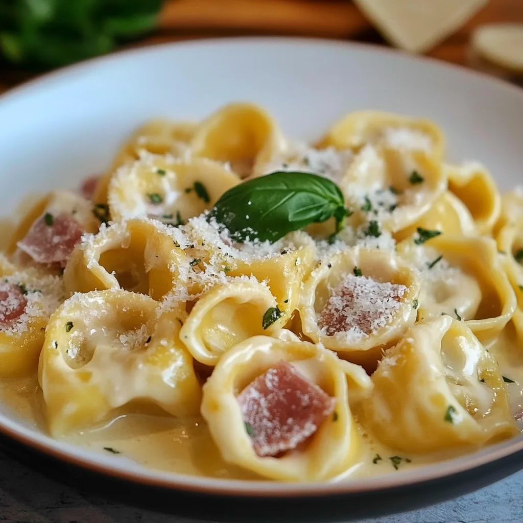Tortellini alla Panna in selbst gemachter Schinken Sahne Soße