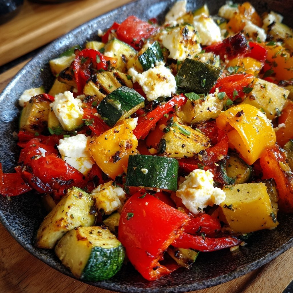 Gesund & Leicht Mediterrane Gemüsepfanne mit Feta