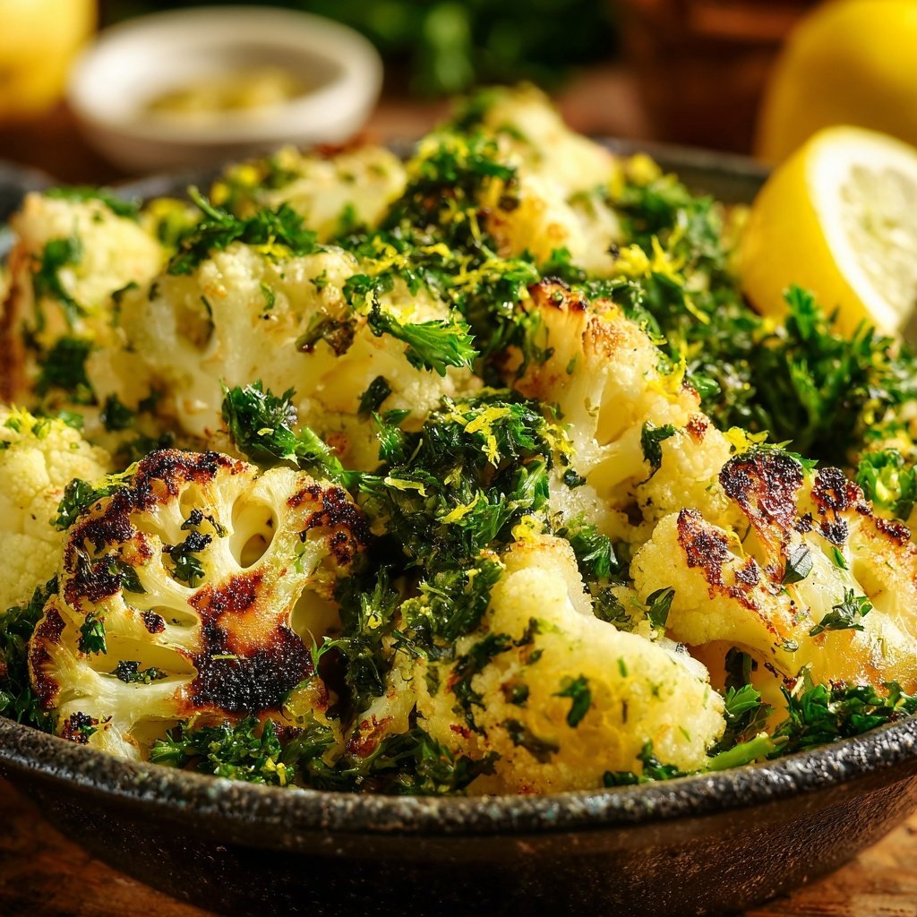 Blumenkohl mit Petersilie und Zitrone