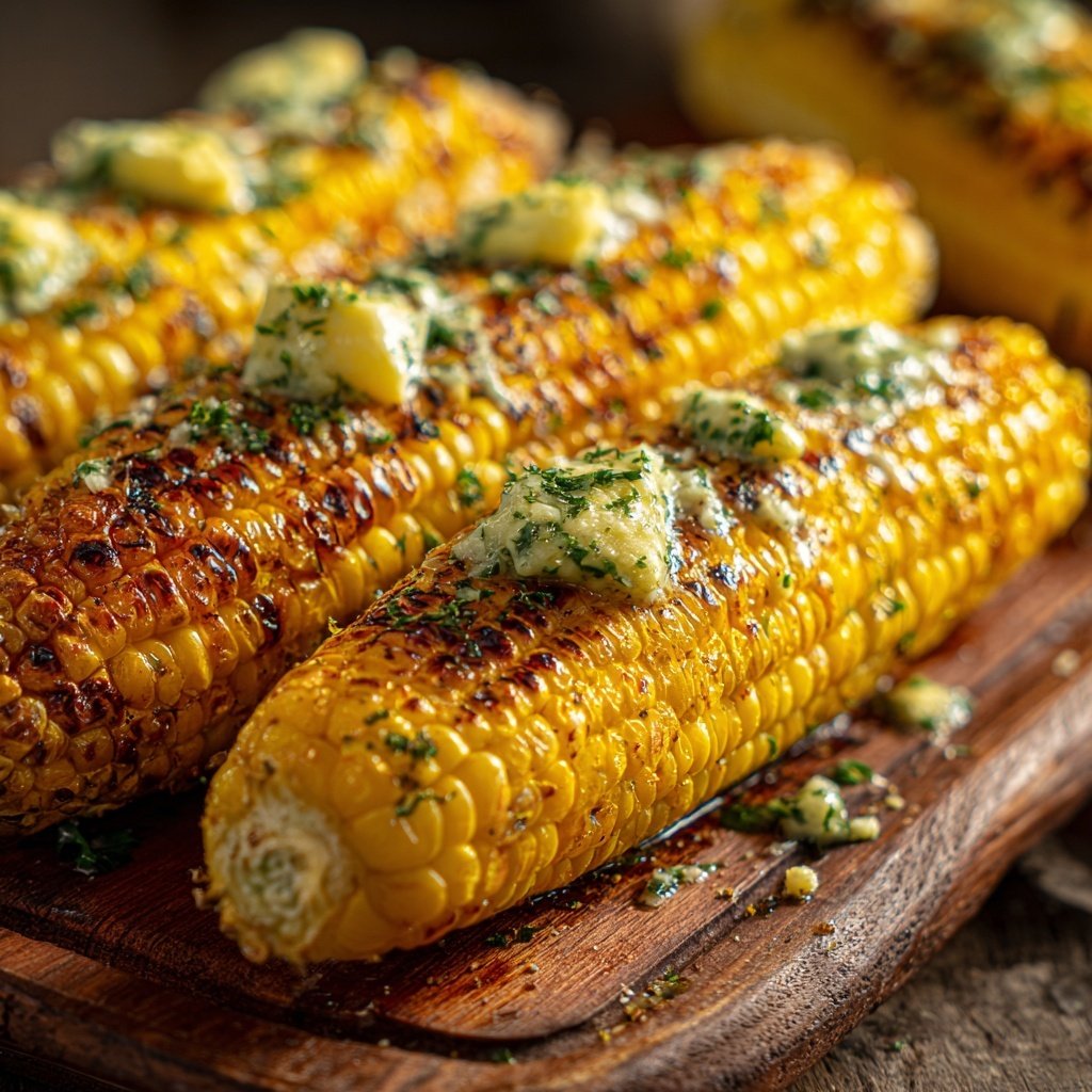 Gegrillte Maiskolben Mit Kräuterbutter