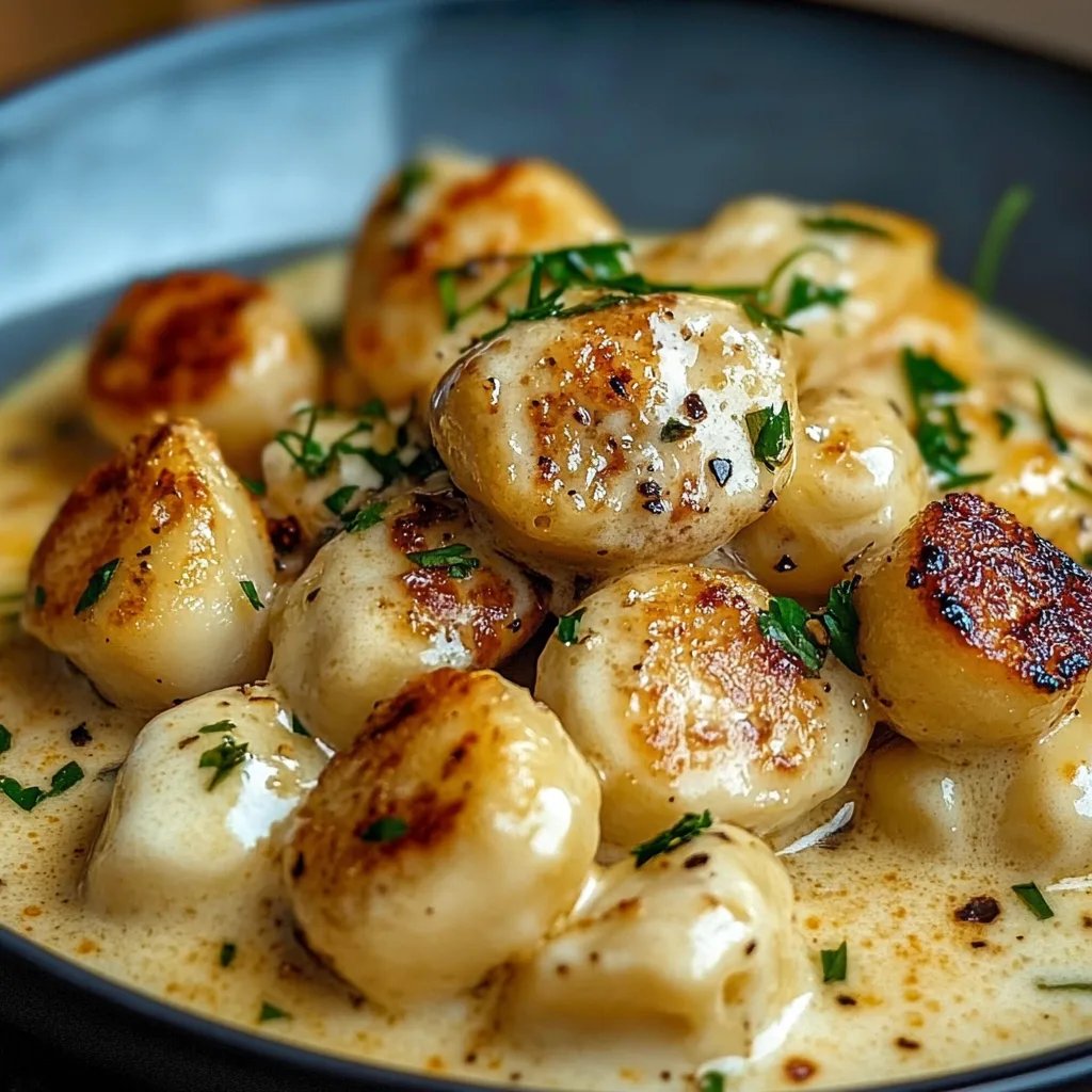 Asiago-Hühnchen mit Gnocchi