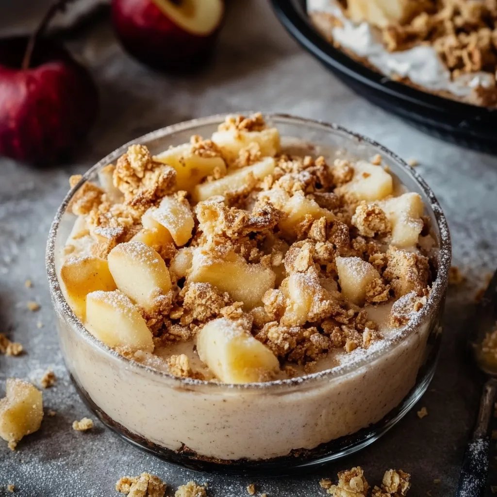 Bratapfel Crumble auf Zimtcreme